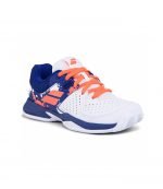 کفش تنیس بچه‌گانه/زنانه بابولات | Pulsion All Court Junior White/Dazzling Blue